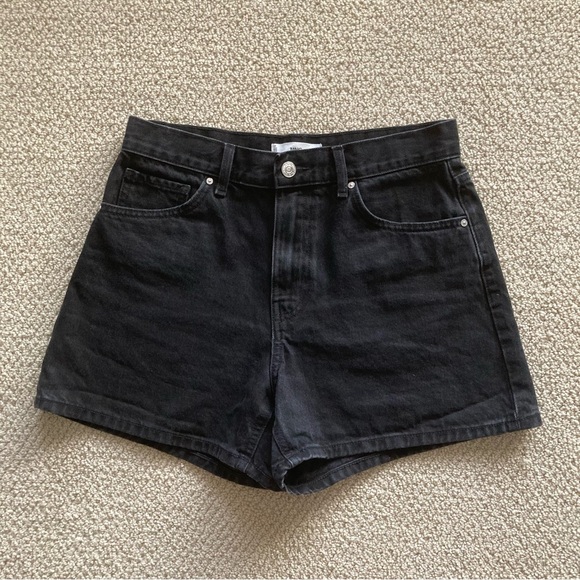 Mng Jeans Pants - MNG Black Denim High Rise Jean Shorts Women’s Size 6 Bottoms Dark Wash Like New
